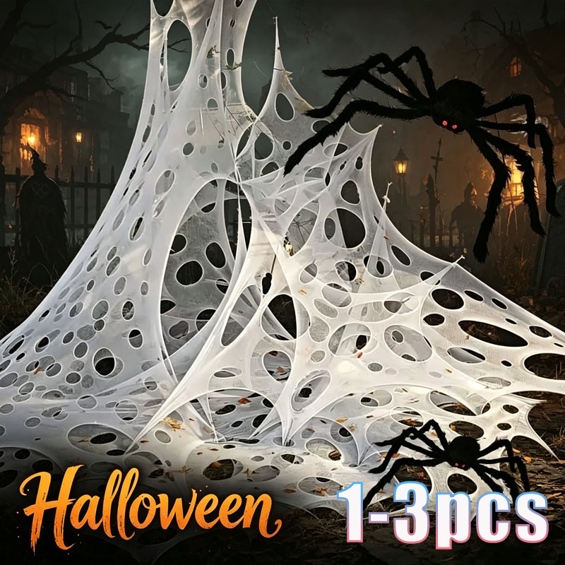 Spider Web Halloween Decoration - Tela de teia de aranha artificial