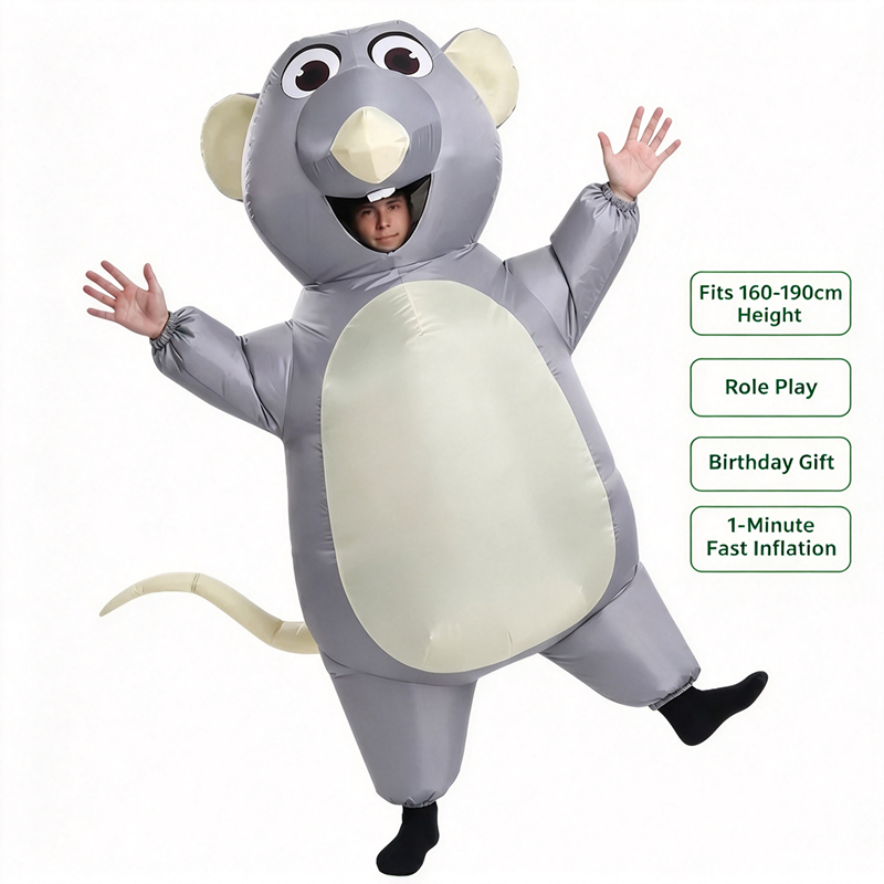 Halloween Costume Kids - Fantasia de Rato Cinza Inflável para