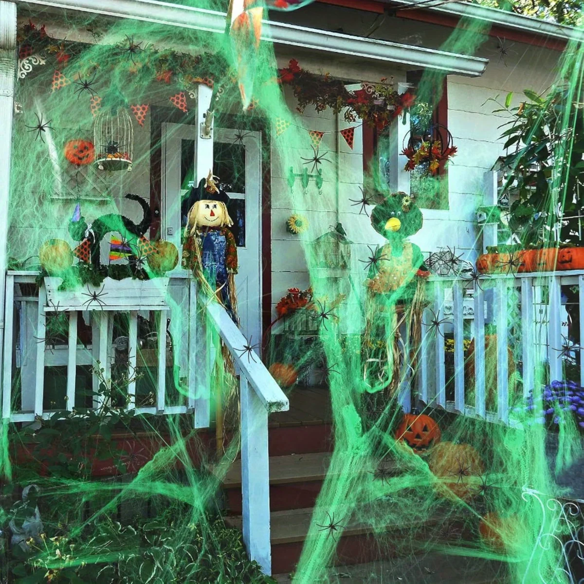 Spider Web Halloween Decoration - 1-20PCS Decoração de Halloween, Teia de