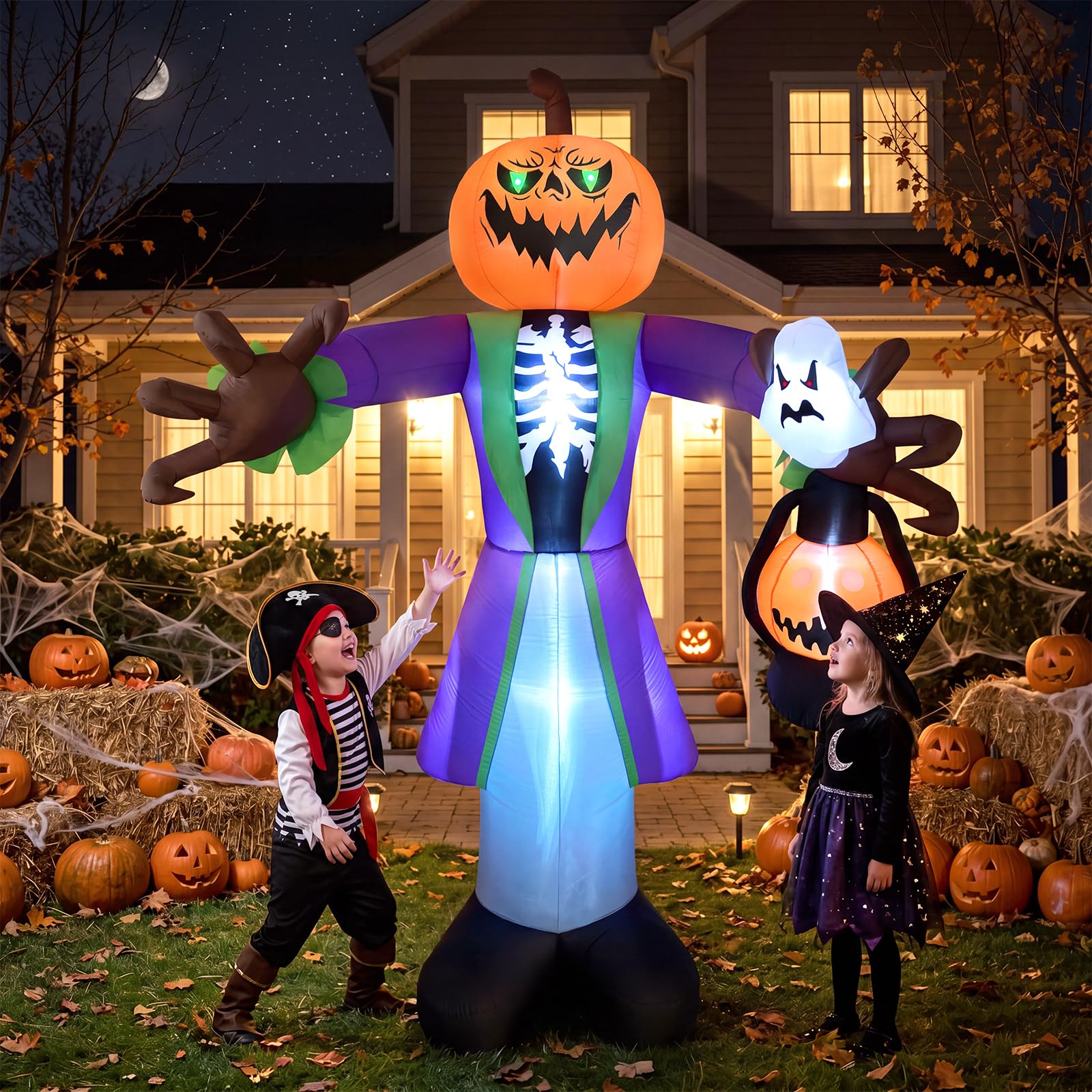 Pumpkin Lantern Halloween - Abóbora inflável de Halloween com luzes