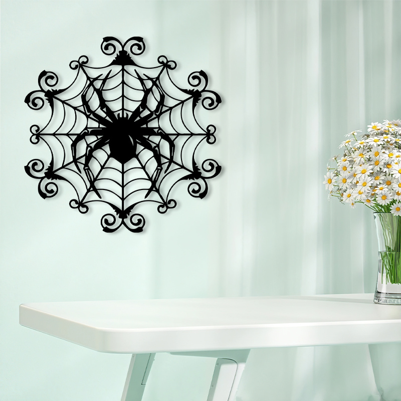 Decoração de parede de metal c - Spider Web Halloween Decoration avaliação e preço
