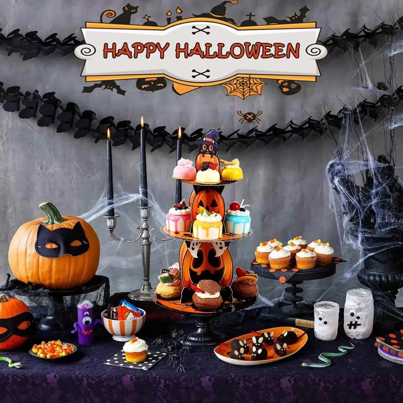 1-4 Peças Suporte de Sobremesa - Spider Web Halloween Decoration avaliação e preço