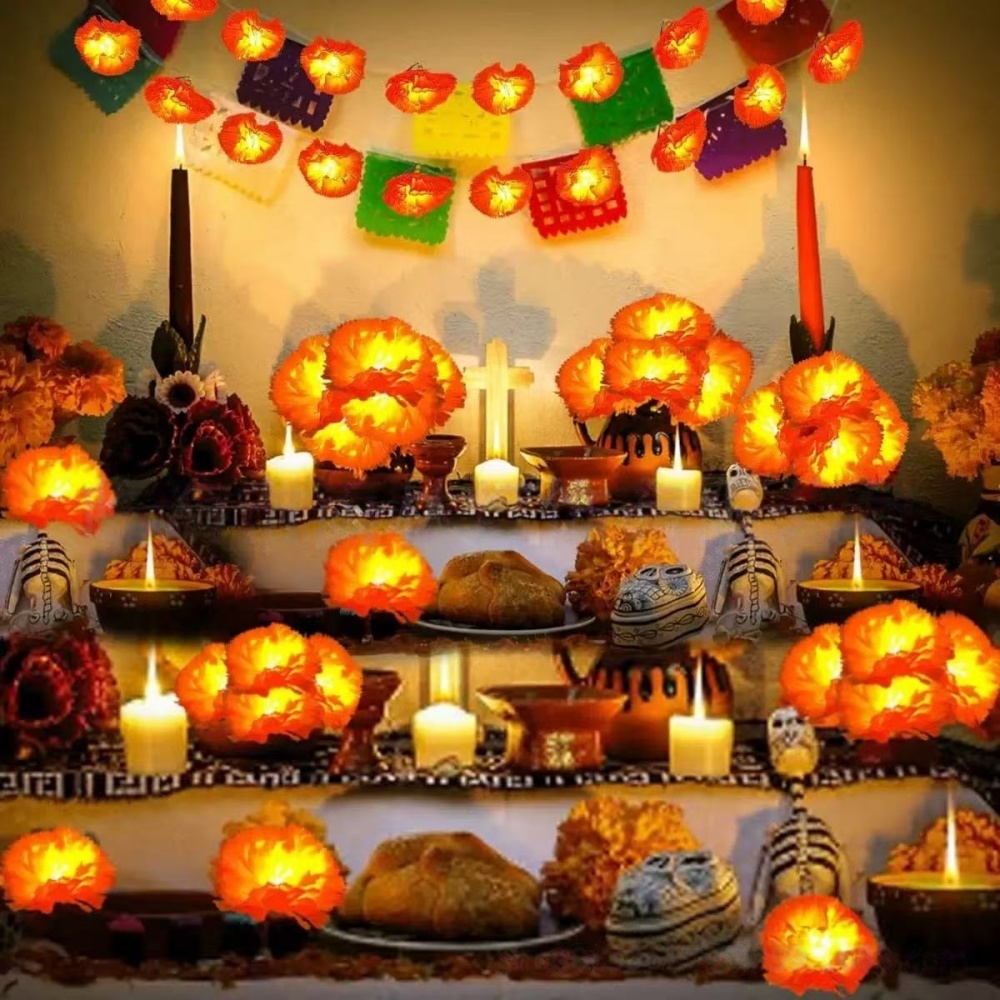 Luzes de Cordão LED em Forma d - Halloween Led String Lights Orange avaliação e preço