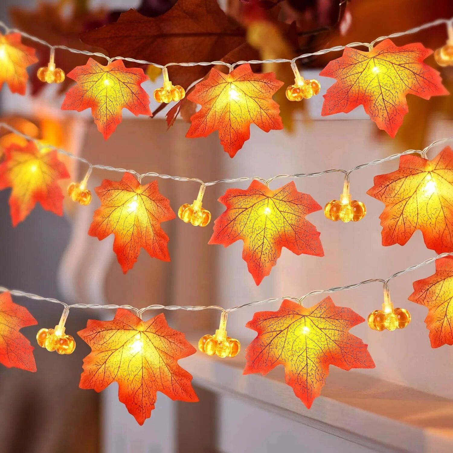 Luzes de Cordão de Abóbora e F - Halloween Led String Lights Orange avaliação e preço