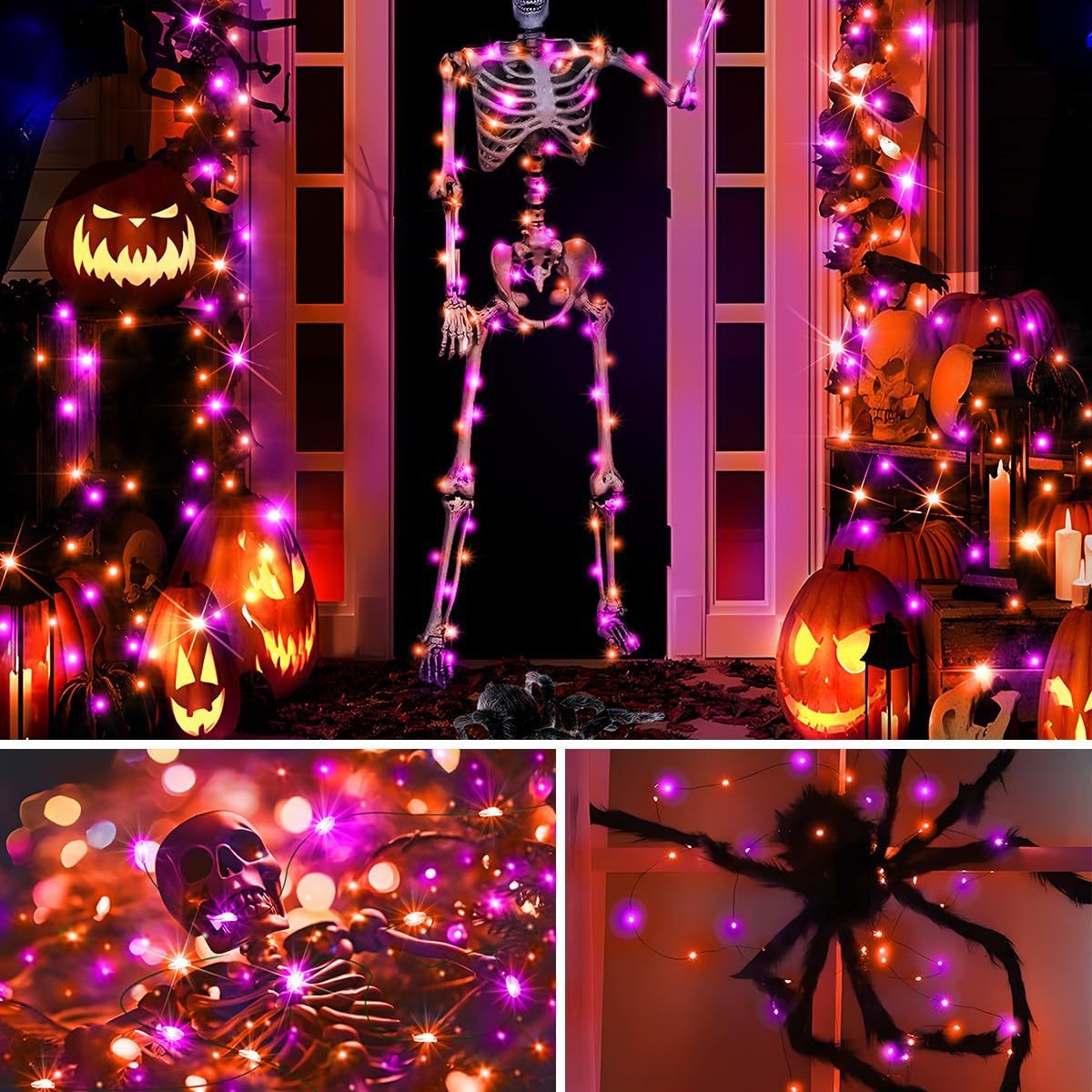 Luzes de Cordão LED Solares de - Halloween Led String Lights Orange avaliação e preço