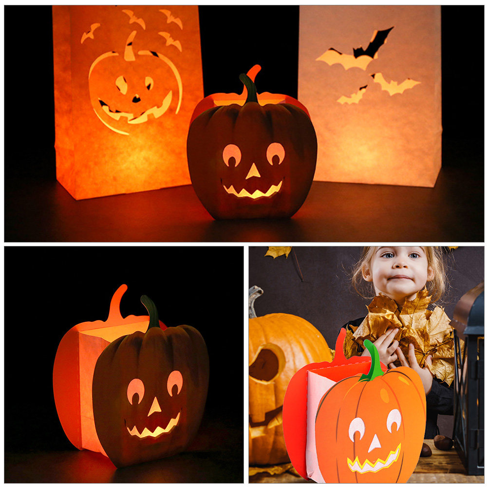 12 sacos de abóbora com design - Pumpkin Lantern Halloween avaliação e preço
