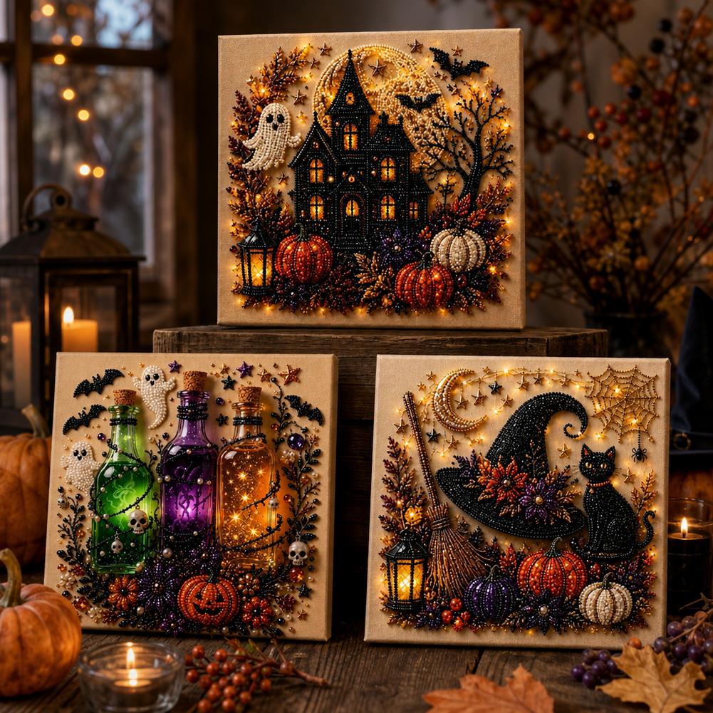Kit DIY de Arte em Pérolas 3D  - Pumpkin Lantern Halloween avaliação e preço