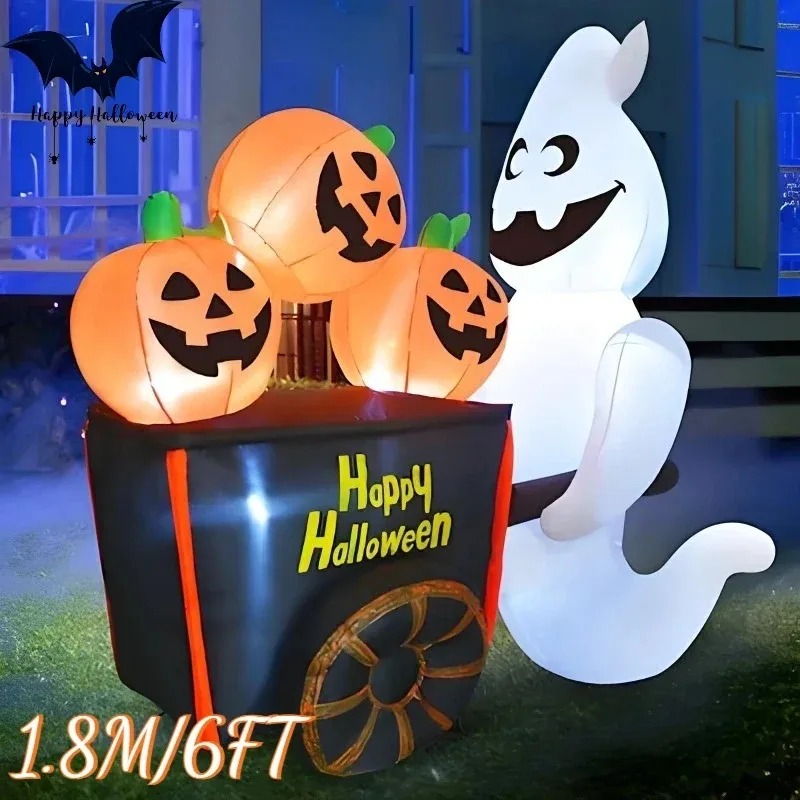 6ft halloween decorações de fé - Halloween Pumpkin Decor Led avaliação e preço