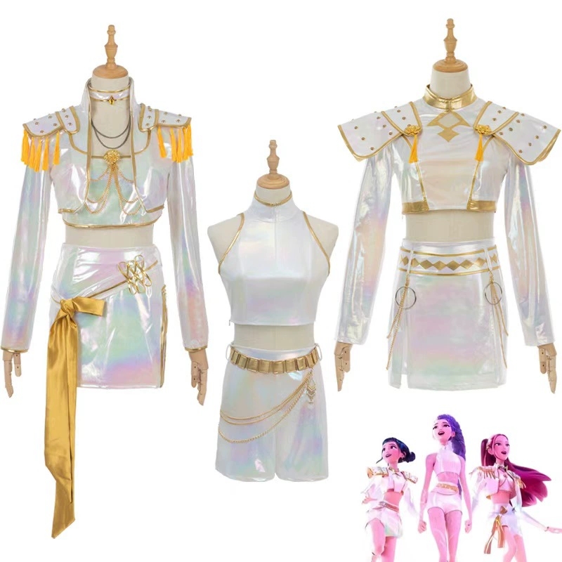 Traje cosplay couro pu branco  - Halloween Costume Kids avaliação e preço