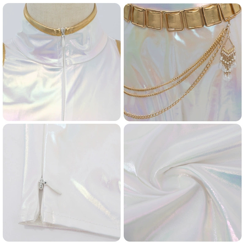 Traje cosplay couro pu branco  - Halloween Costume Kids avaliação e preço