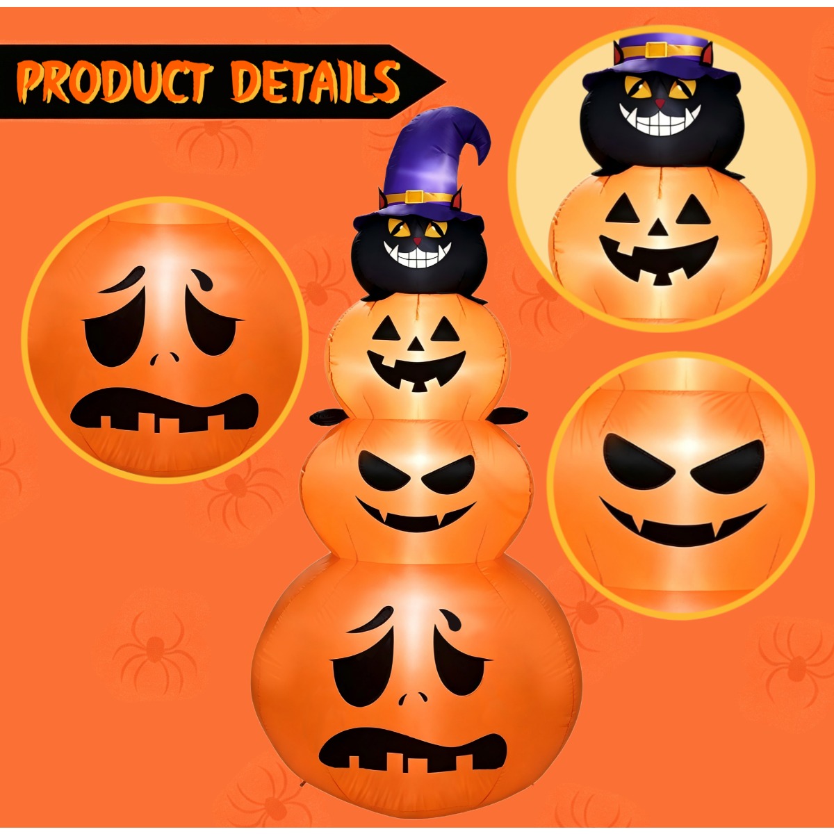 Decorações de Feriado ao Ar Li - Halloween Pumpkin Decor Led avaliação e preço