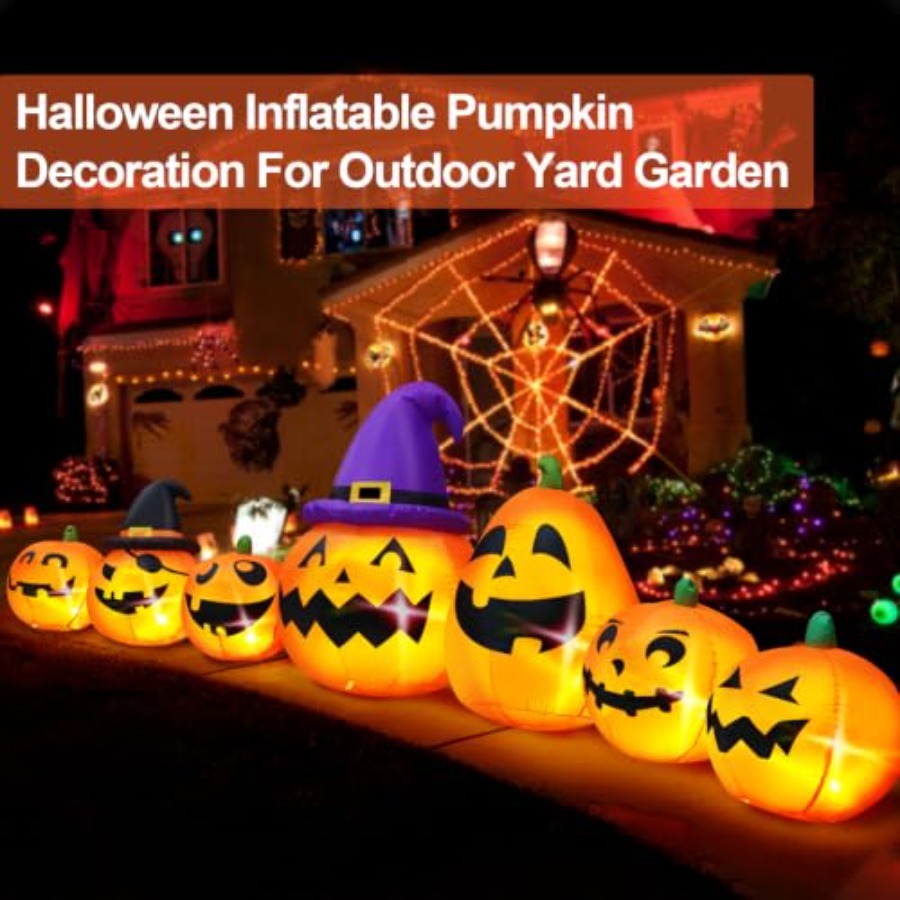 Decoração de abóbora inflável  - Halloween Pumpkin Decor Led avaliação e preço