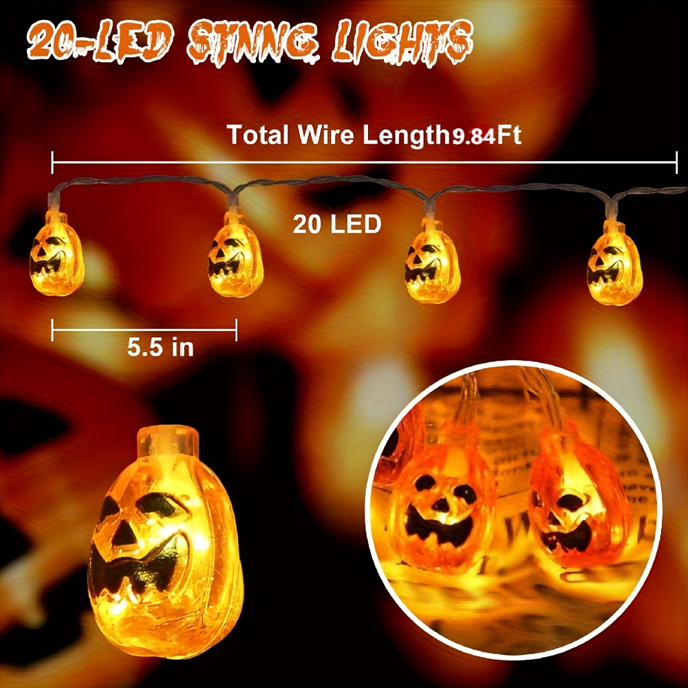 Luzes de Cordão de Abóbora Sor - Halloween Led String Lights Orange avaliação e preço