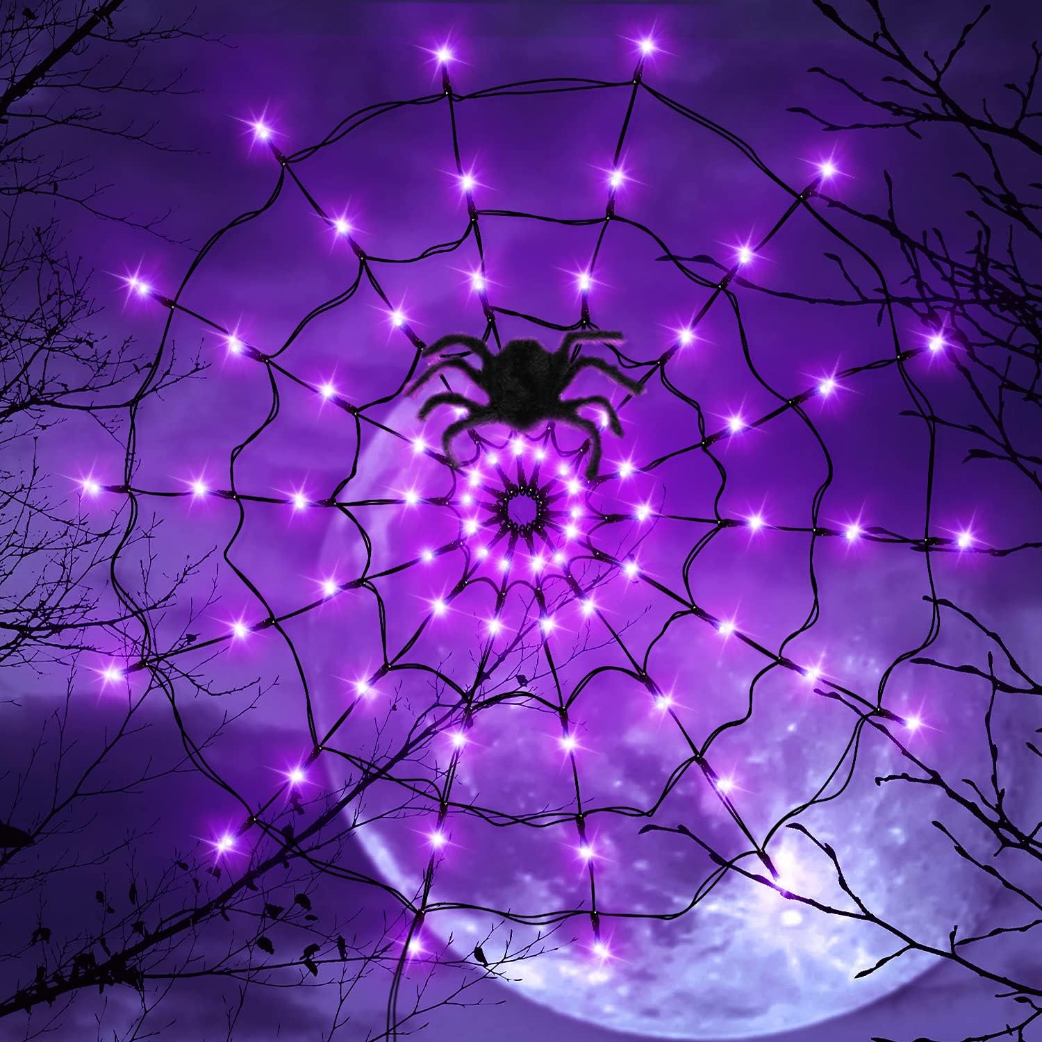 Halloween led luz corda fantas - Spider Web Halloween Decoration avaliação e preço
