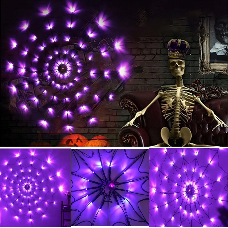 Halloween led luz corda fantas - Spider Web Halloween Decoration avaliação e preço