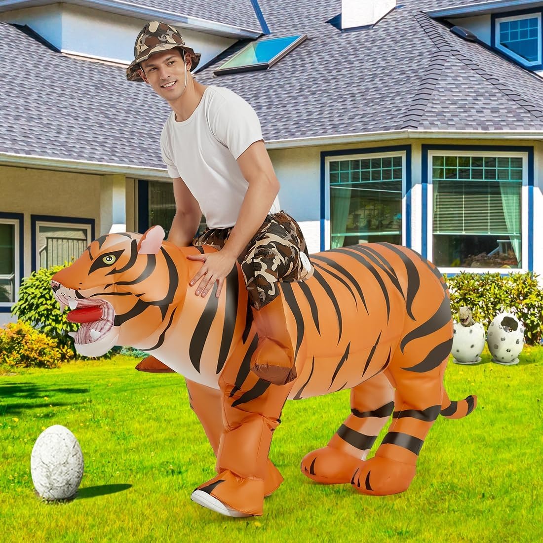 Fantasia de tigre insuflável p - Halloween Costume Adult avaliação e preço