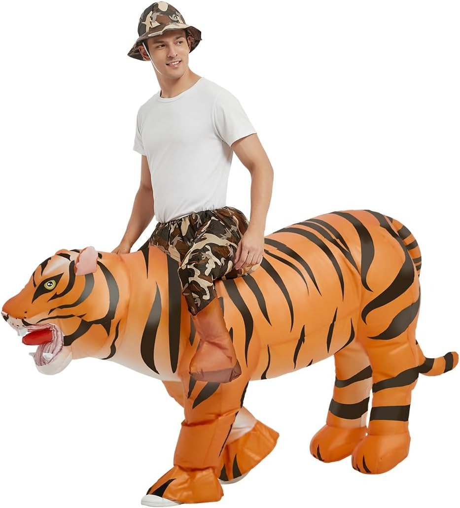 Fantasia de tigre insuflável p - Halloween Costume Adult avaliação e preço