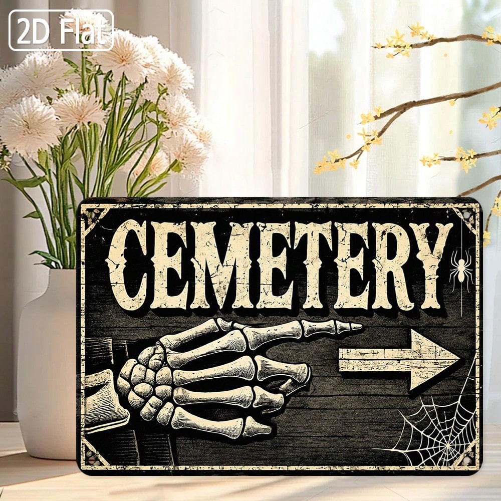 1 unidade de placa de metal 2D - Halloween Skeleton Decoration avaliação e preço