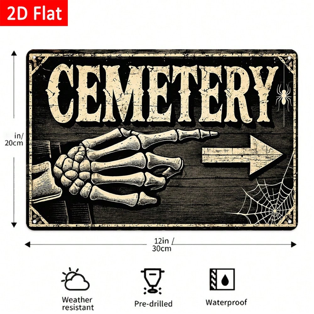 1 unidade de placa de metal 2D - Halloween Skeleton Decoration avaliação e preço