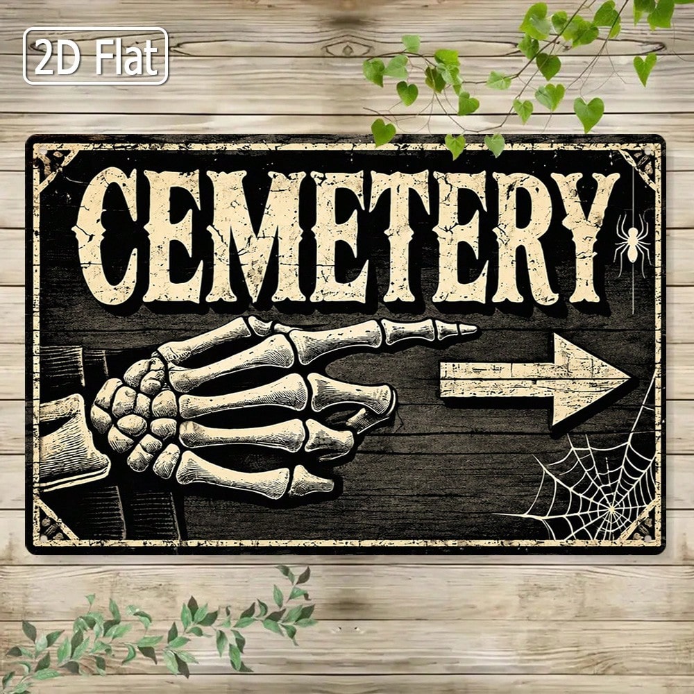1 unidade de placa de metal 2D - Halloween Skeleton Decoration avaliação e preço