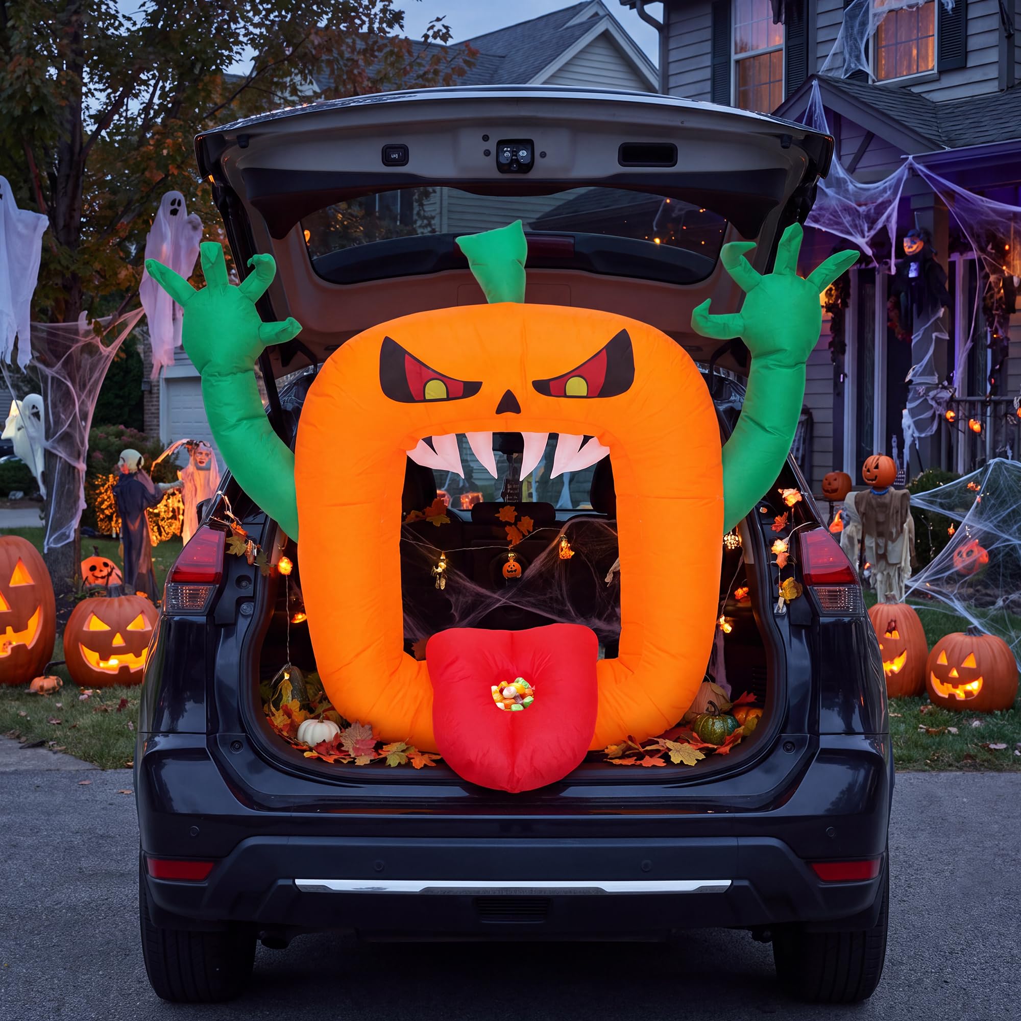 Abóbora Assustadora Inflável d - Halloween Pumpkin Decor Led avaliação e preço