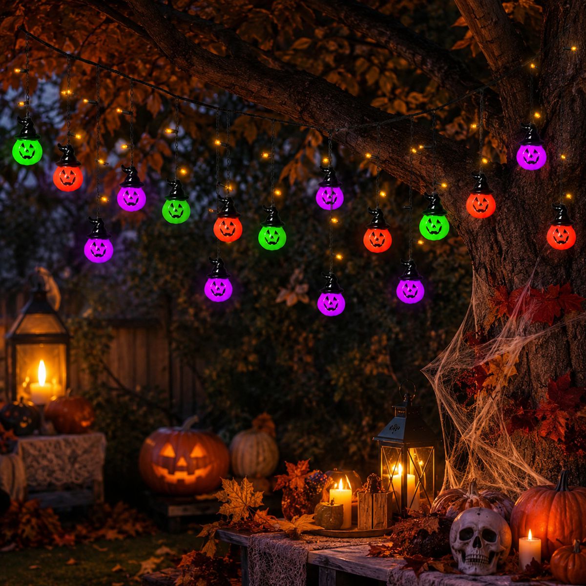 1 unidade de Luzes Horripilant - Halloween Led String Lights Orange avaliação e preço