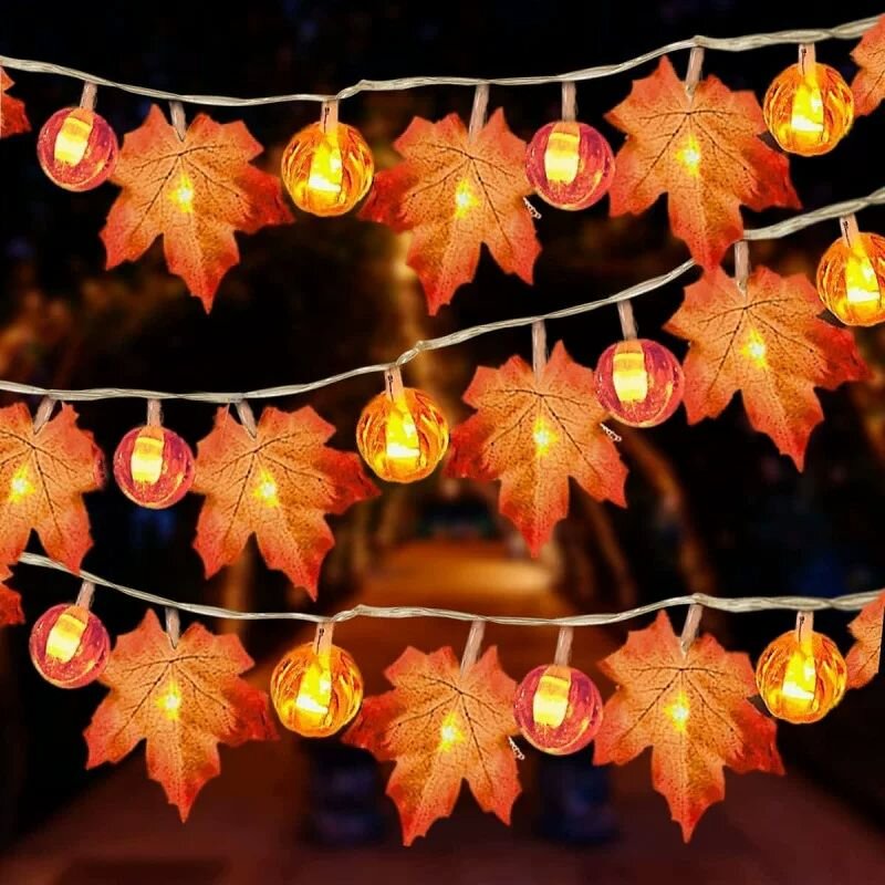 Luzes de Cordão de Abóbora e F - Halloween Led String Lights Orange avaliação e preço