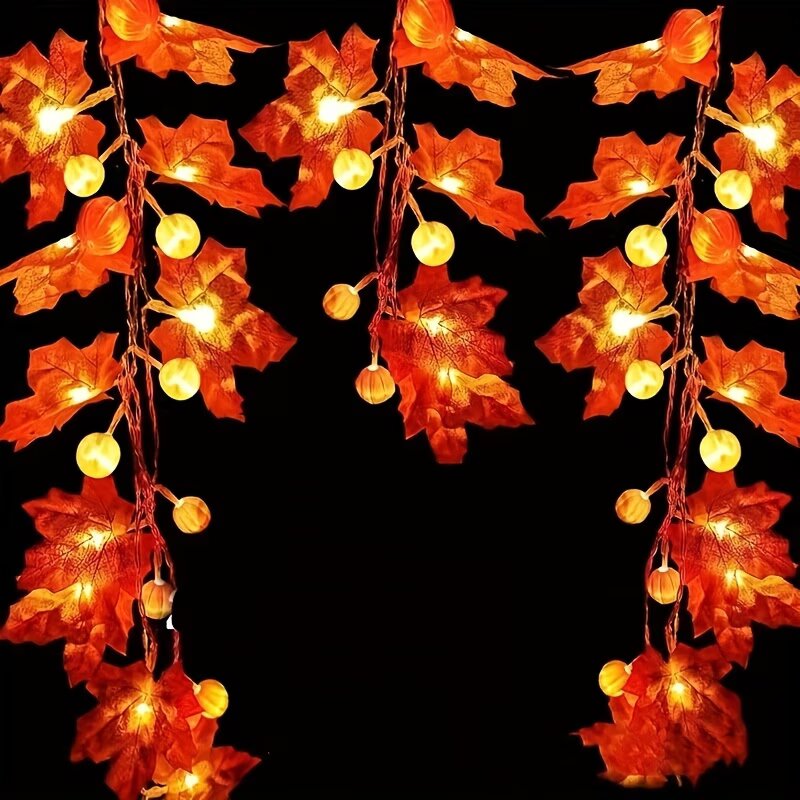 Luzes de Cordão de Abóbora e F - Halloween Led String Lights Orange avaliação e preço